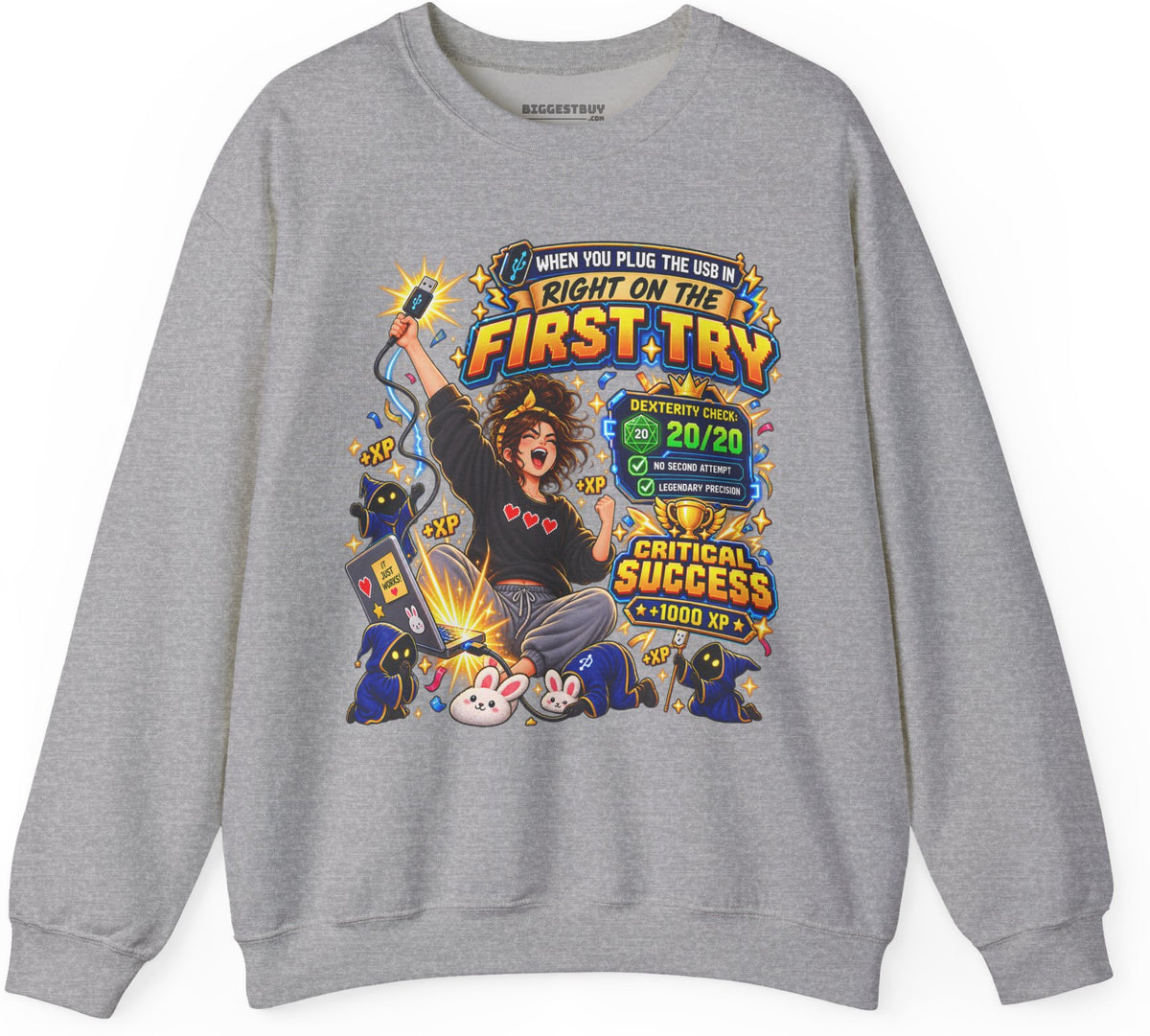 First Try - Crewneck Sweatshirt in Sport Grey, front view
