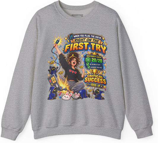 First Try - Crewneck Sweatshirt in Sport Grey, front view