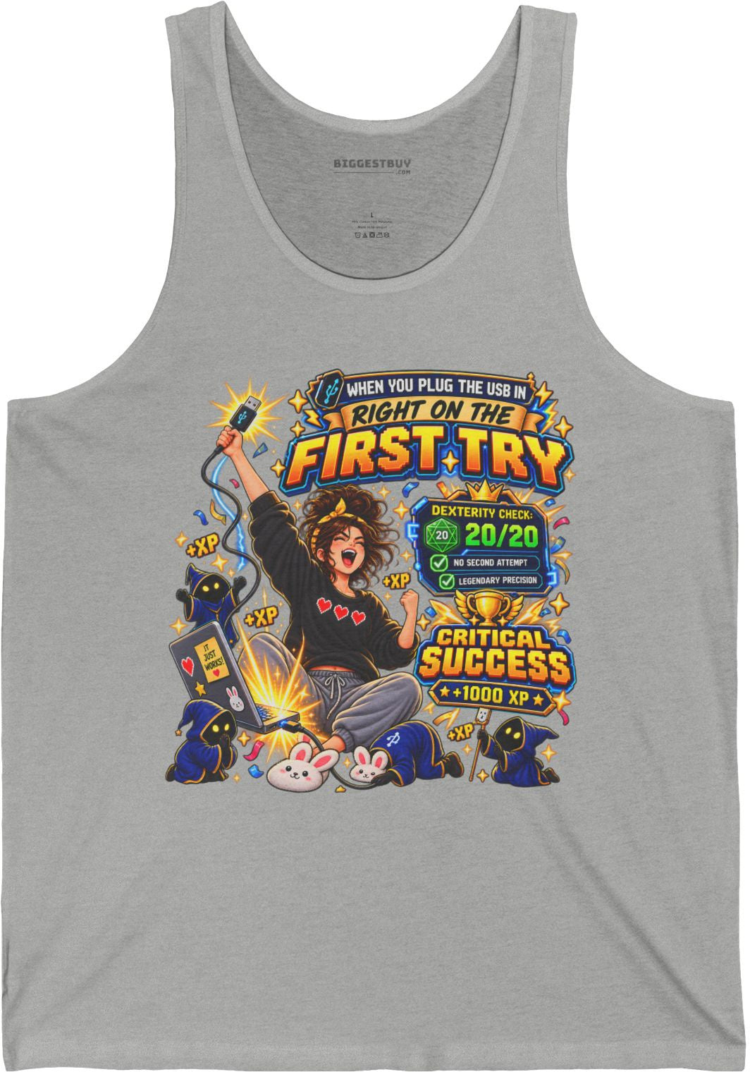 First Try - Jersey Tank Top in Athletic Heather, front view