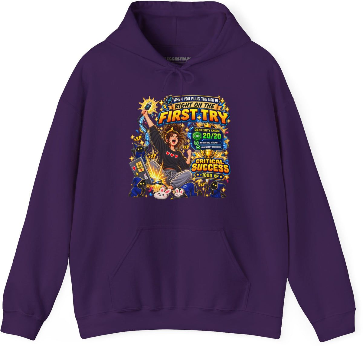 First Try - Pullover Hoodie in Purple, front view