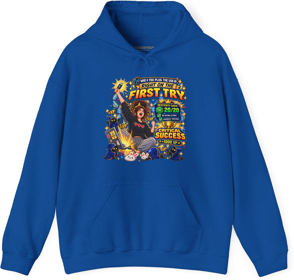 First Try - Pullover Hoodie in Royal, front view