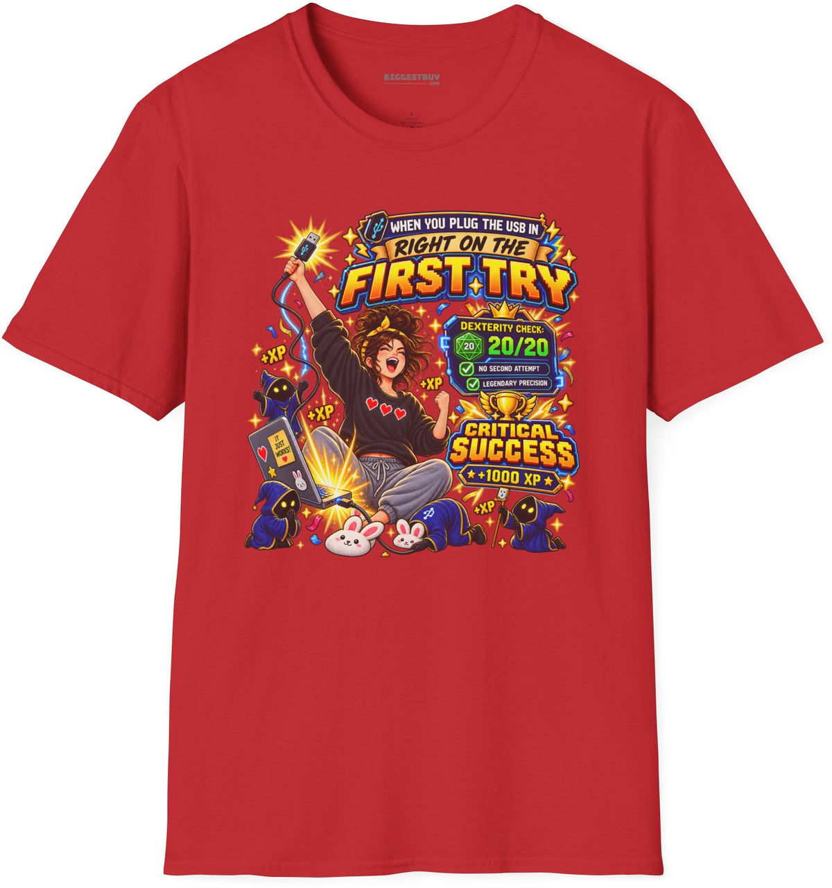 First Try - Softstyle T-Shirt in Red, front view