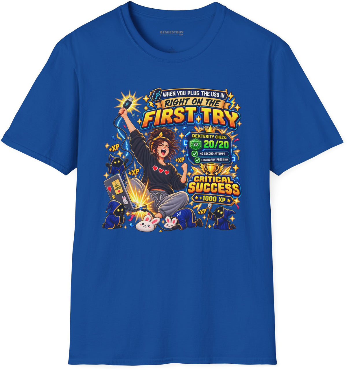 First Try - Softstyle T-Shirt in Royal, front view