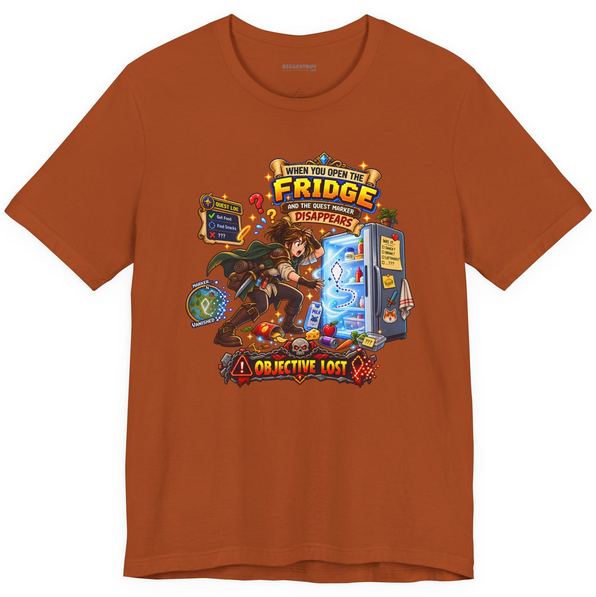 Fridge Fiasco - Classic Jersey Tee in Autumn, front view