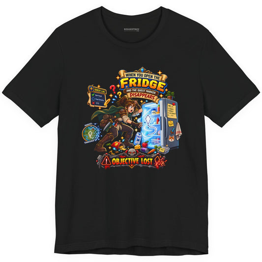 Fridge Fiasco - Classic Jersey Tee in Black, front view