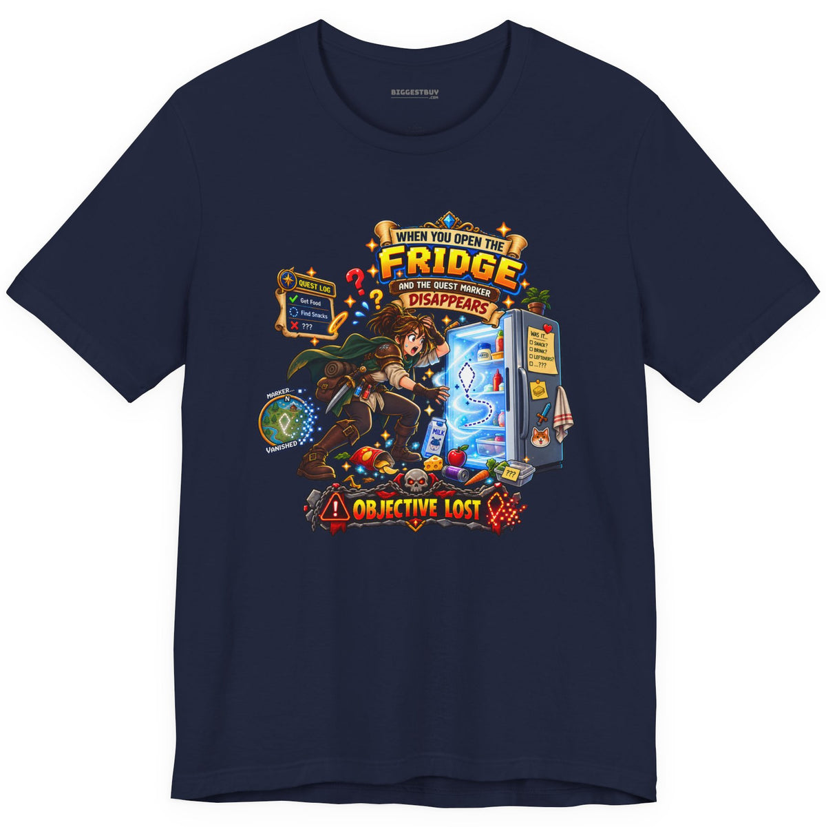Fridge Fiasco - Classic Jersey Tee in Navy, front view
