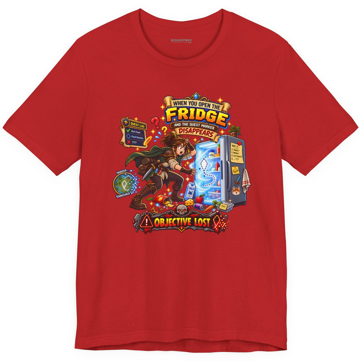 Fridge Fiasco - Classic Jersey Tee in Red, front view
