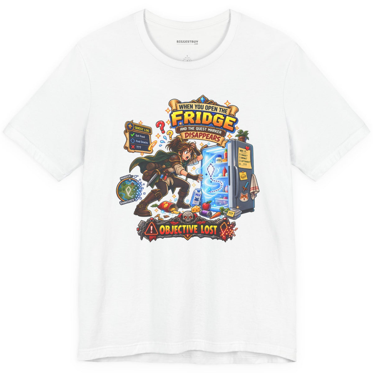 Fridge Fiasco - Classic Jersey Tee in White, front view
