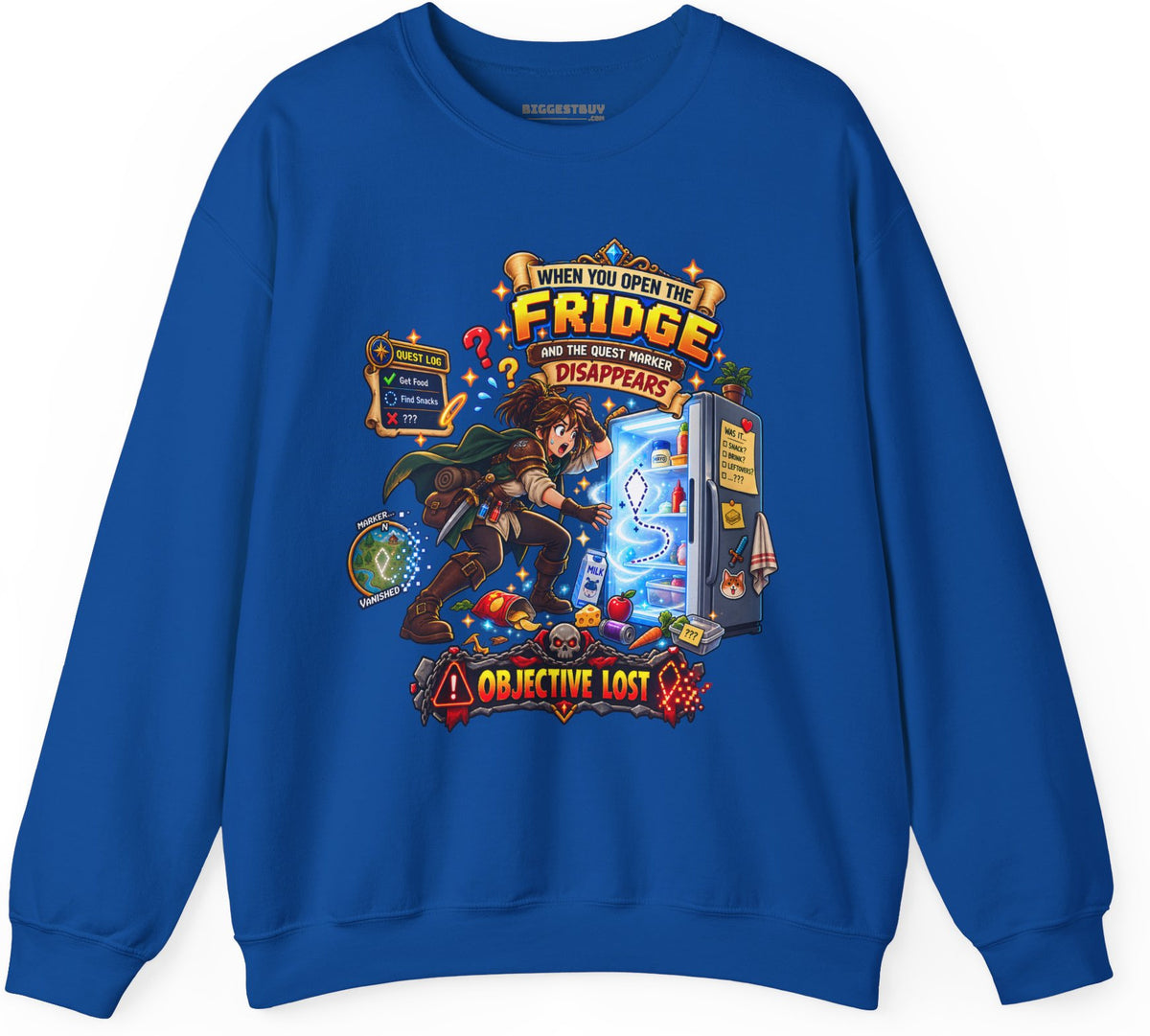 Fridge Fiasco - Crewneck Sweatshirt in Royal, front view
