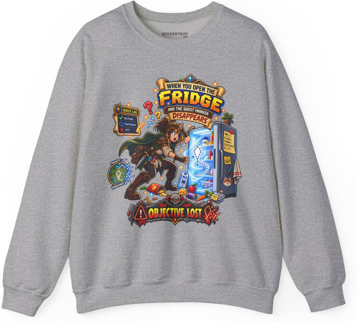 Fridge Fiasco - Crewneck Sweatshirt in Sport Grey, front view