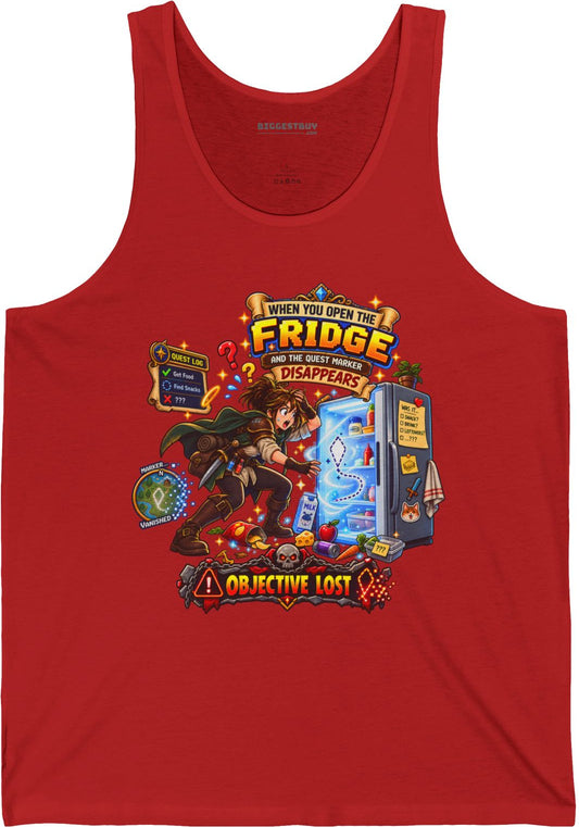 Fridge Fiasco - Jersey Tank Top in Red, front view