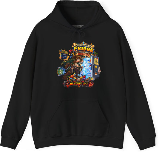 Fridge Fiasco - Pullover Hoodie in Black, front view