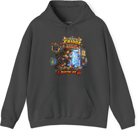 Fridge Fiasco - Pullover Hoodie in Dark Heather, front view