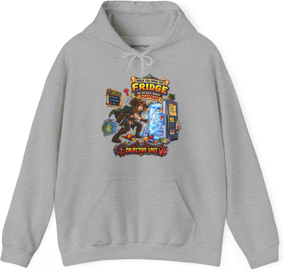 Fridge Fiasco - Pullover Hoodie in Sport Grey, front view