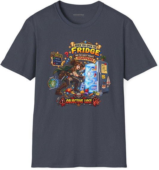 Fridge Fiasco - Softstyle T-Shirt in Heather Navy, front view