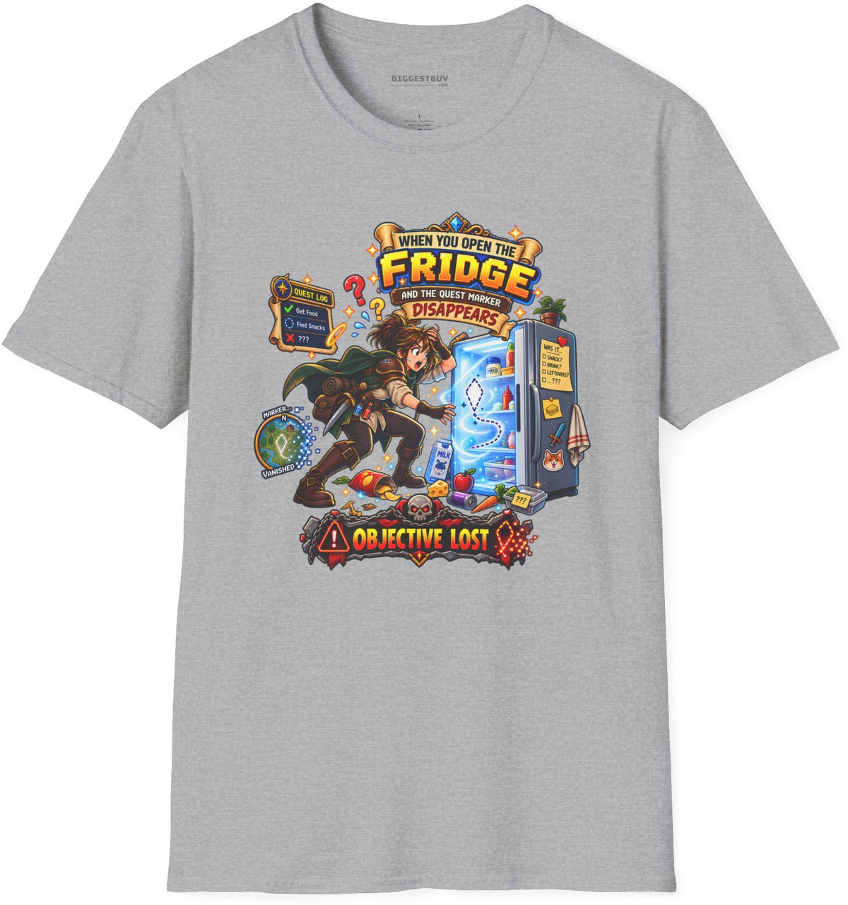 Fridge Fiasco - Softstyle T-Shirt in Sport Grey, front view