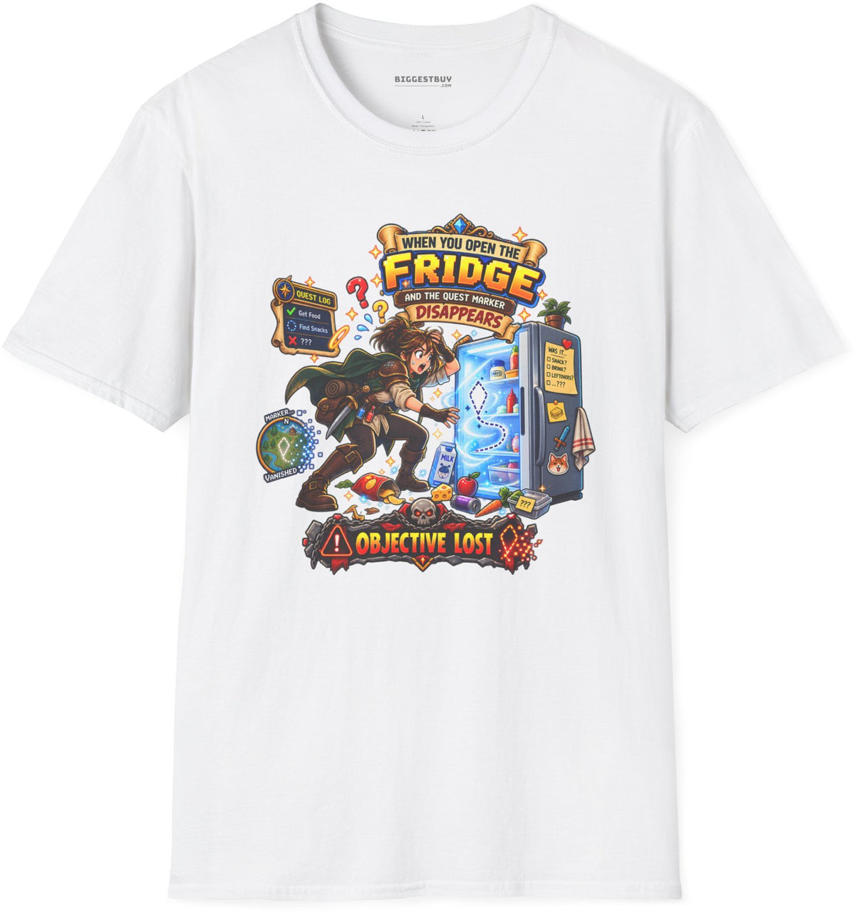 Fridge Fiasco - Softstyle T-Shirt in White, front view