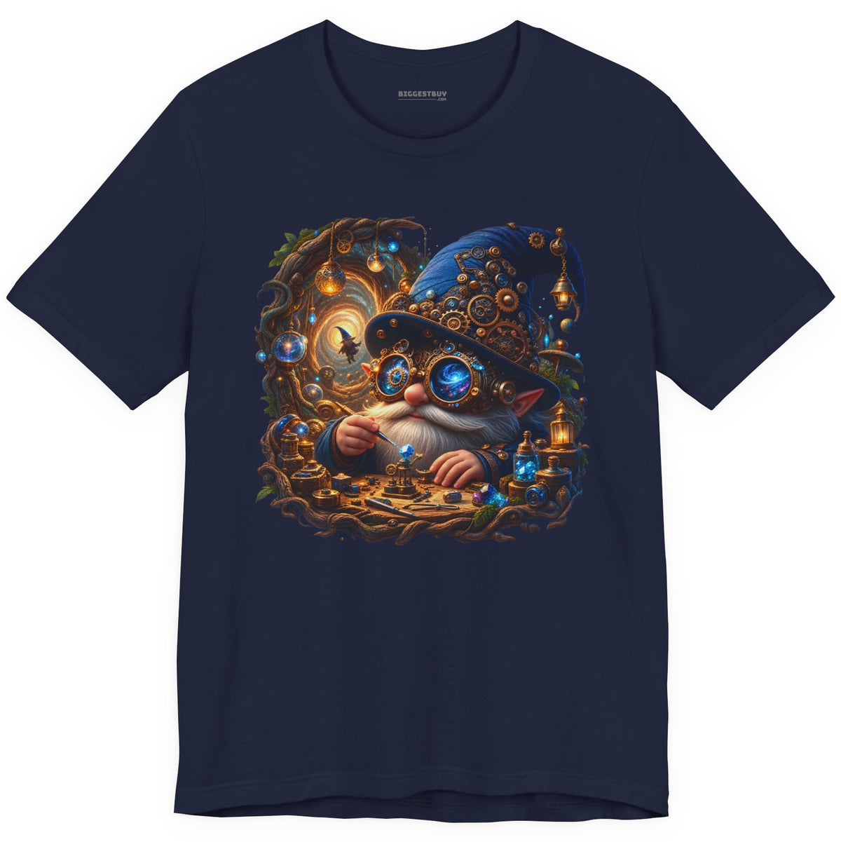Galactic Gnome - Classic Jersey Tee in Navy, front view