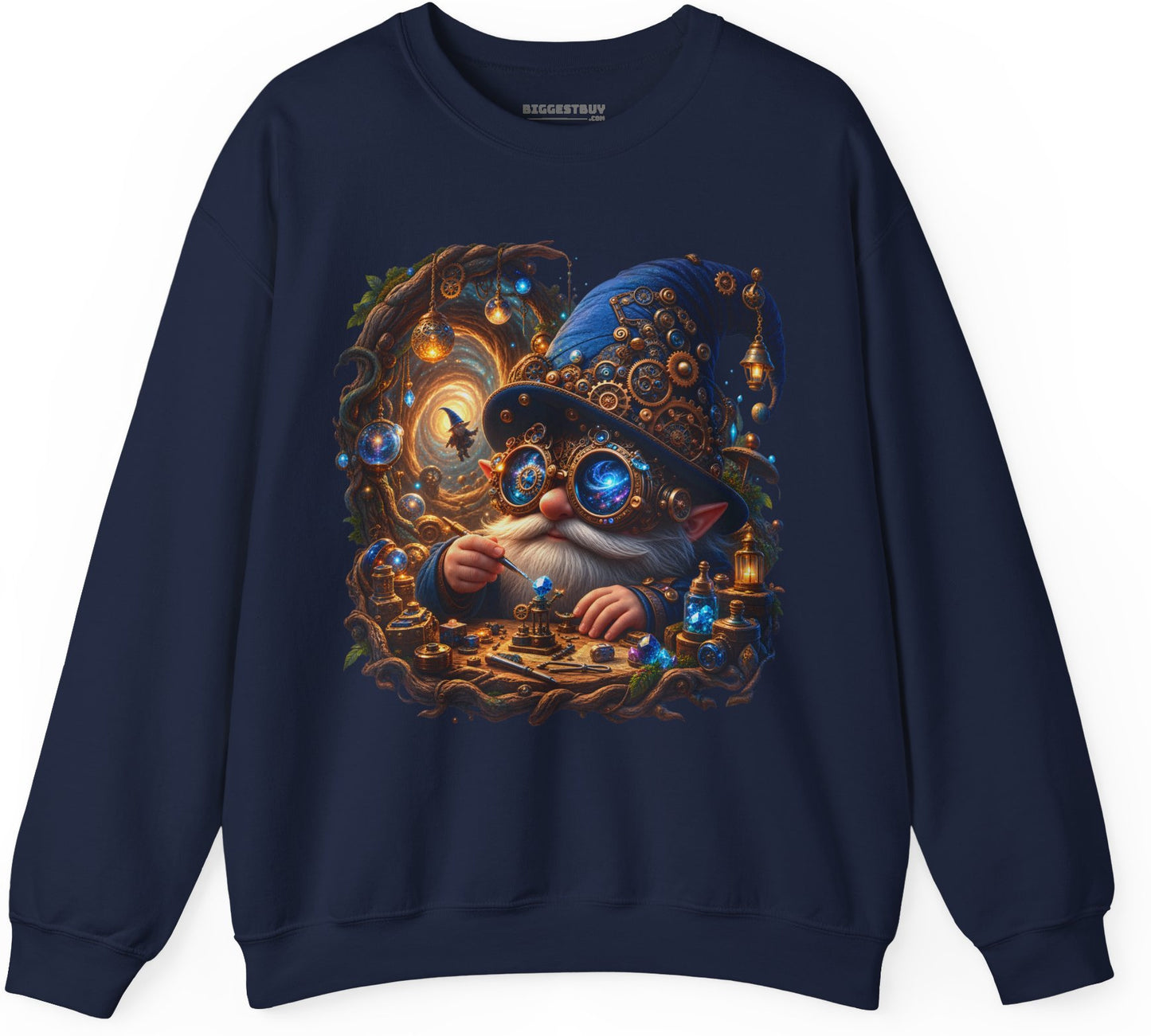 Galactic Gnome - Crewneck Sweatshirt in Navy, front view