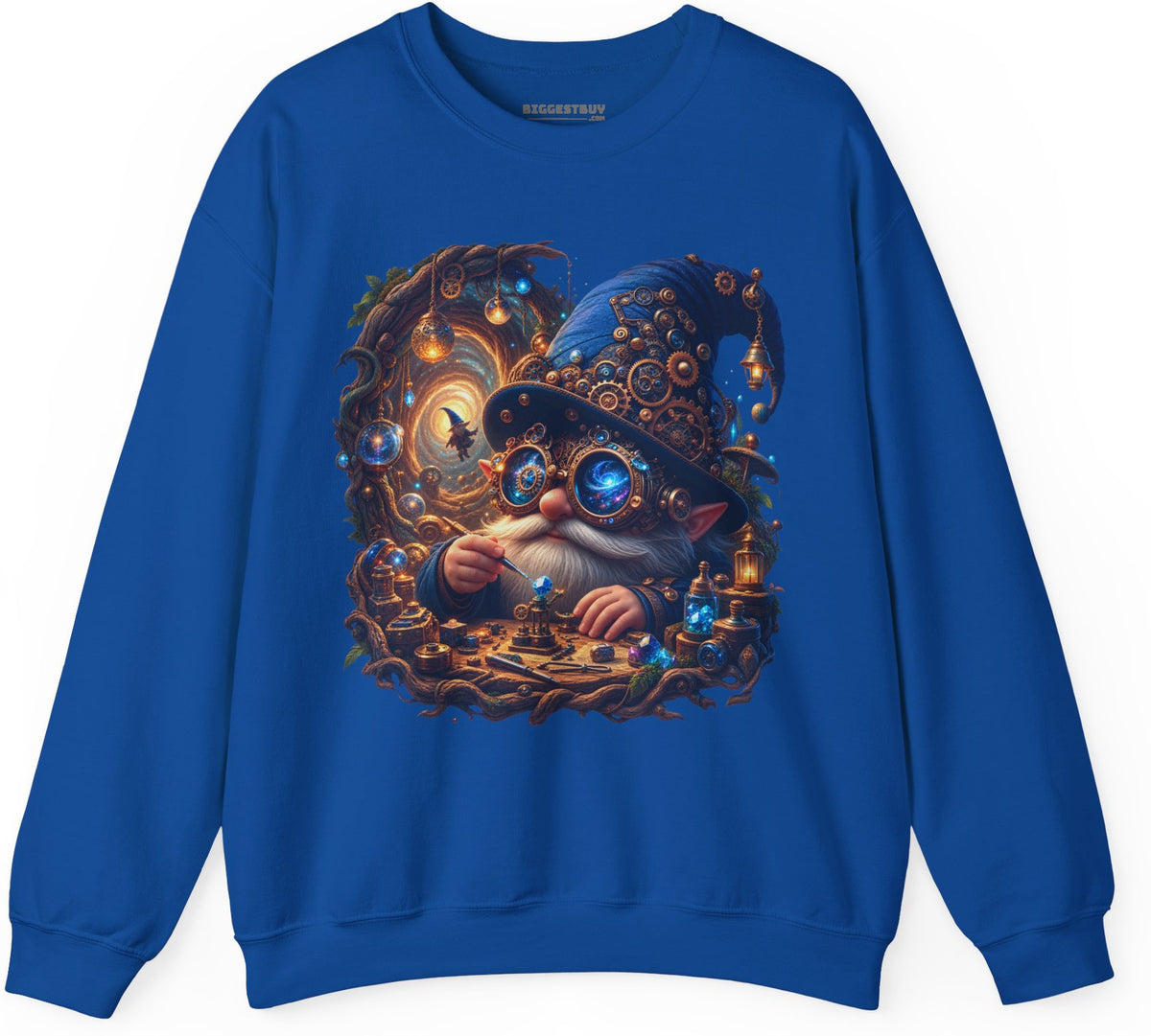 Galactic Gnome - Crewneck Sweatshirt in Royal, front view