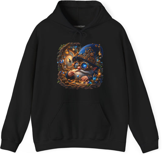 Galactic Gnome - Pullover Hoodie in Black, front view