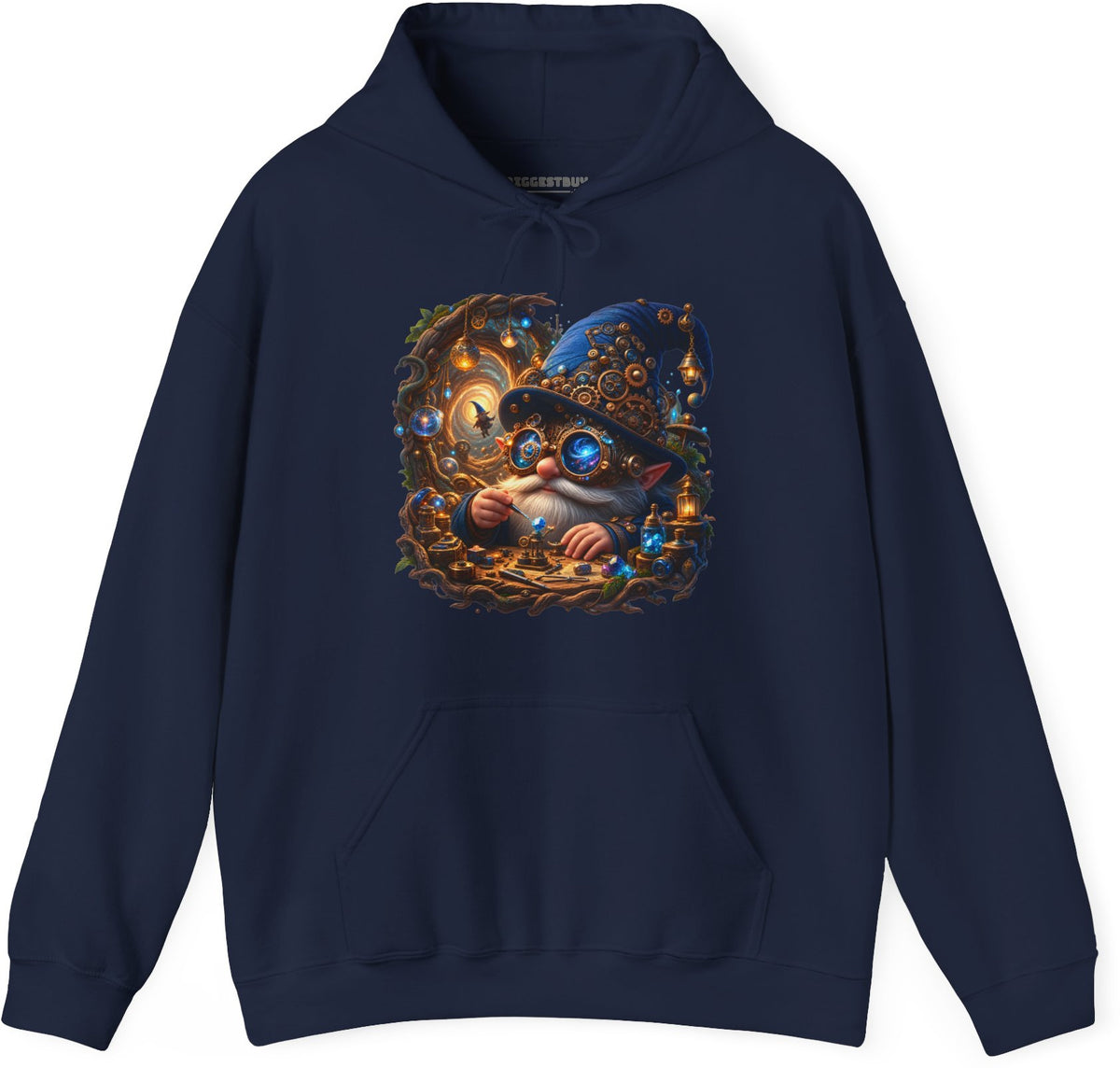 Galactic Gnome - Pullover Hoodie in Navy, front view
