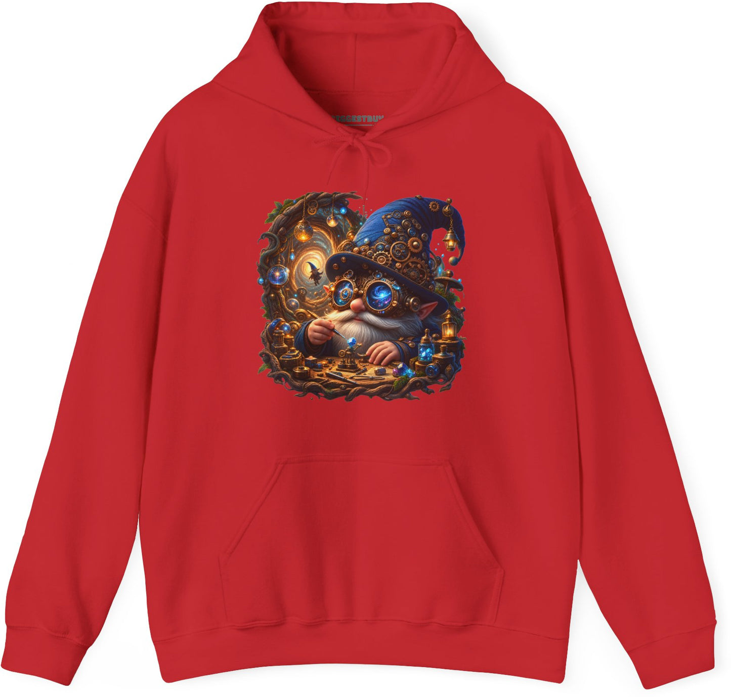 Galactic Gnome - Pullover Hoodie in Red, front view