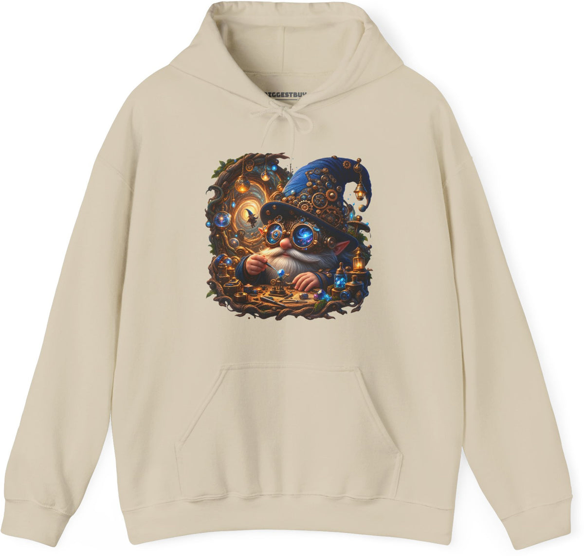 Galactic Gnome - Pullover Hoodie in Sand, front view