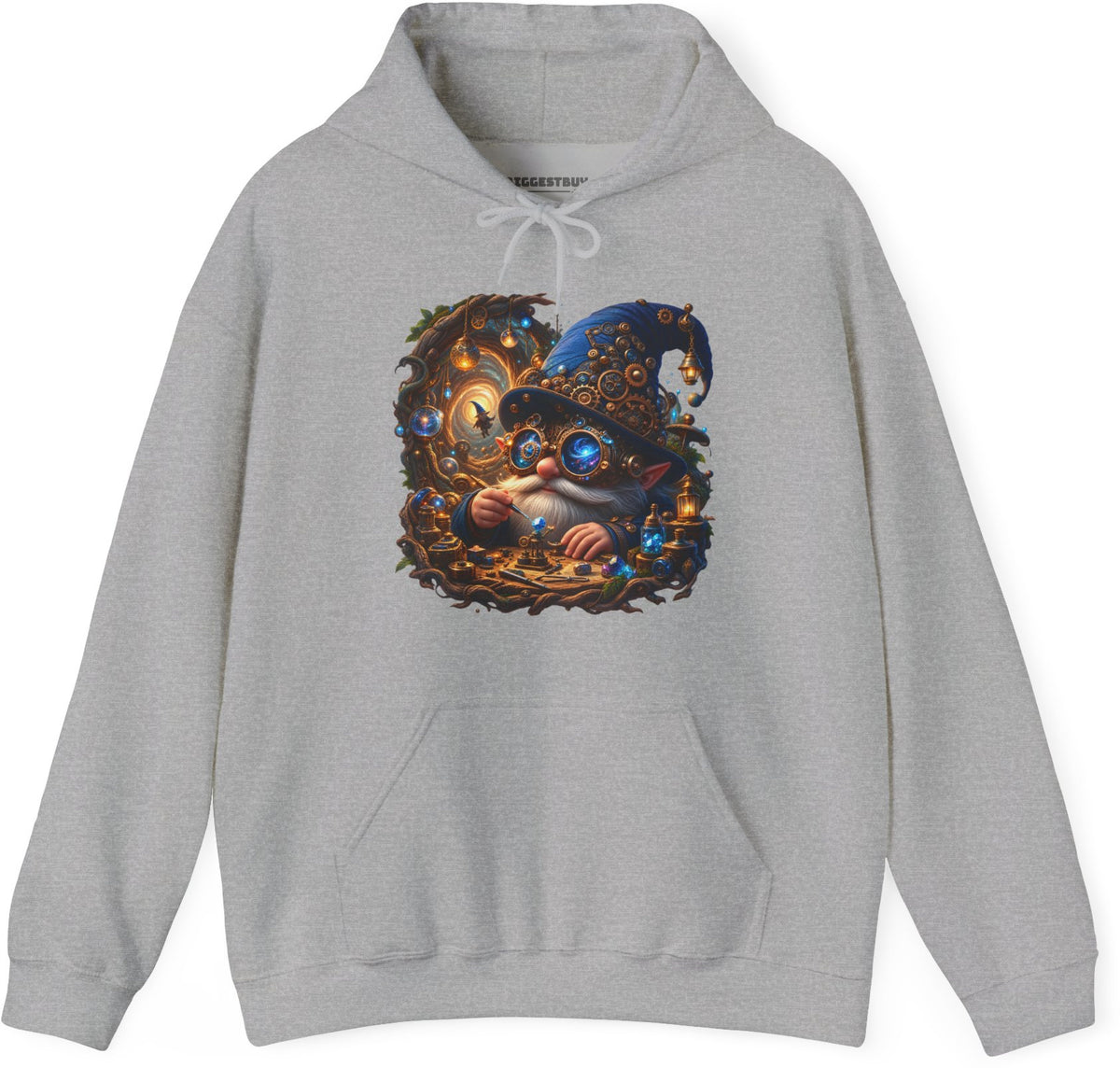 Galactic Gnome - Pullover Hoodie in Sport Grey, front view