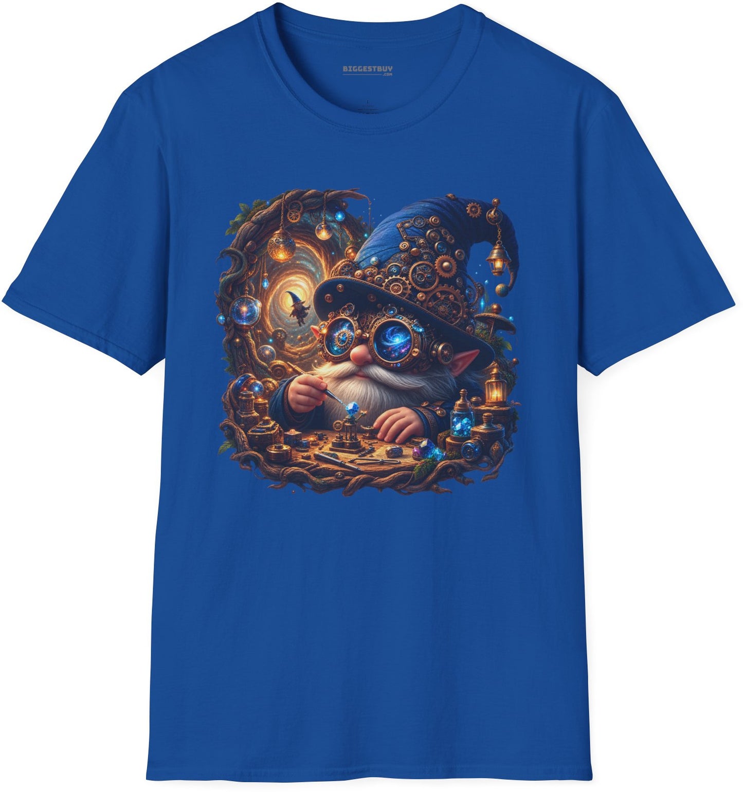 Galactic Gnome - Softstyle T-Shirt in Royal, front view