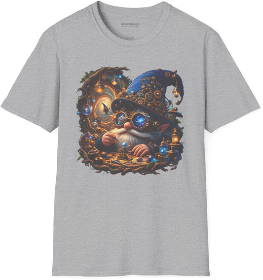 Galactic Gnome - Softstyle T-Shirt in Sport Grey, front view