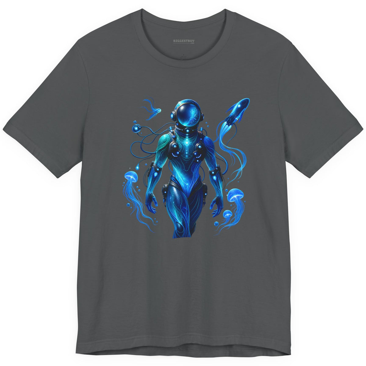 Galactic Guardian - Classic Jersey Tee in Asphalt, front view
