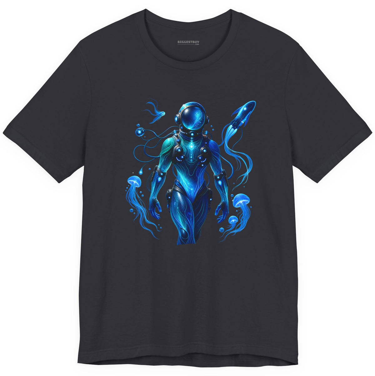 Galactic Guardian - Classic Jersey Tee in Dark Grey, front view