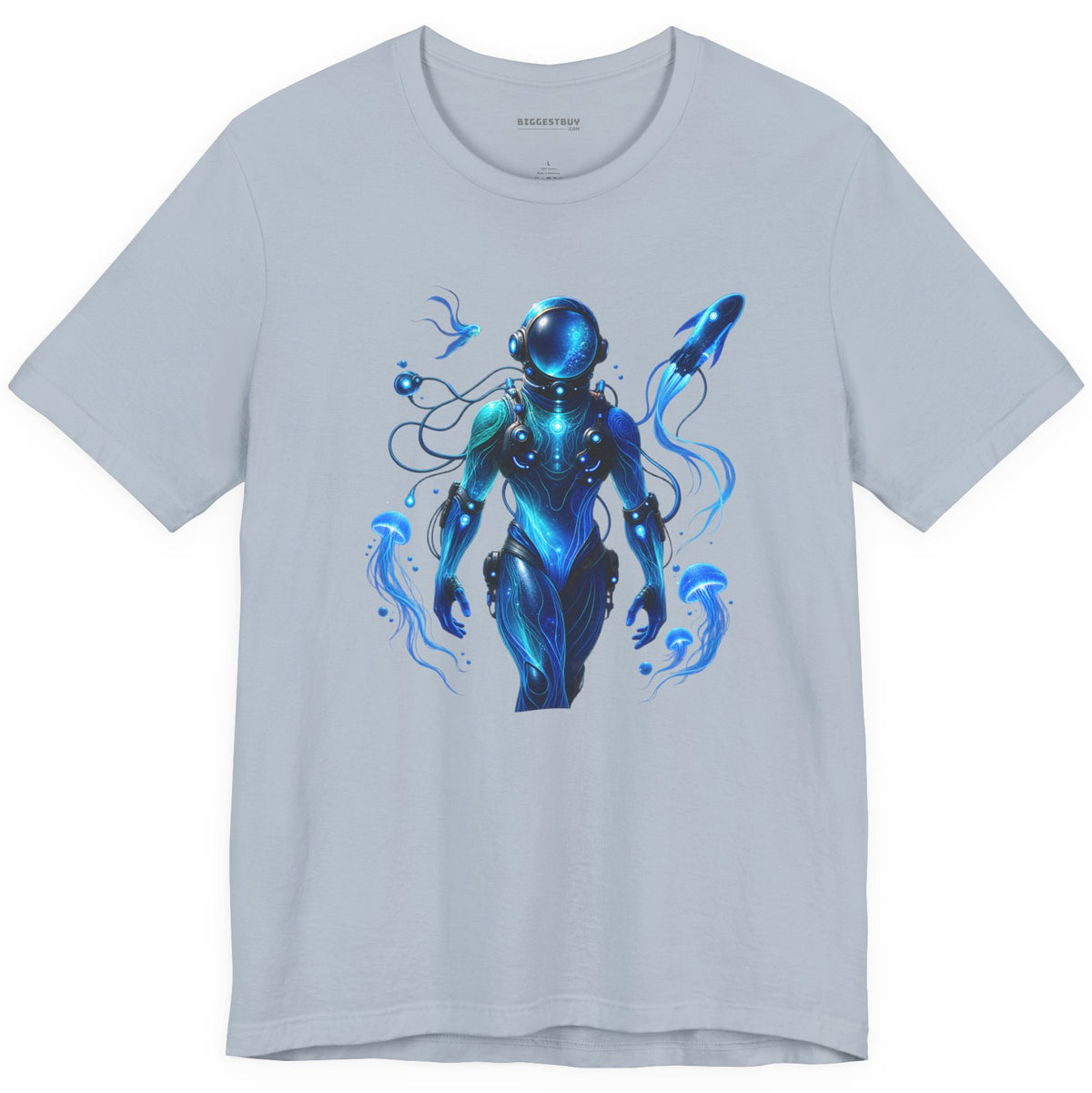 Galactic Guardian - Classic Jersey Tee in Light Blue, front view