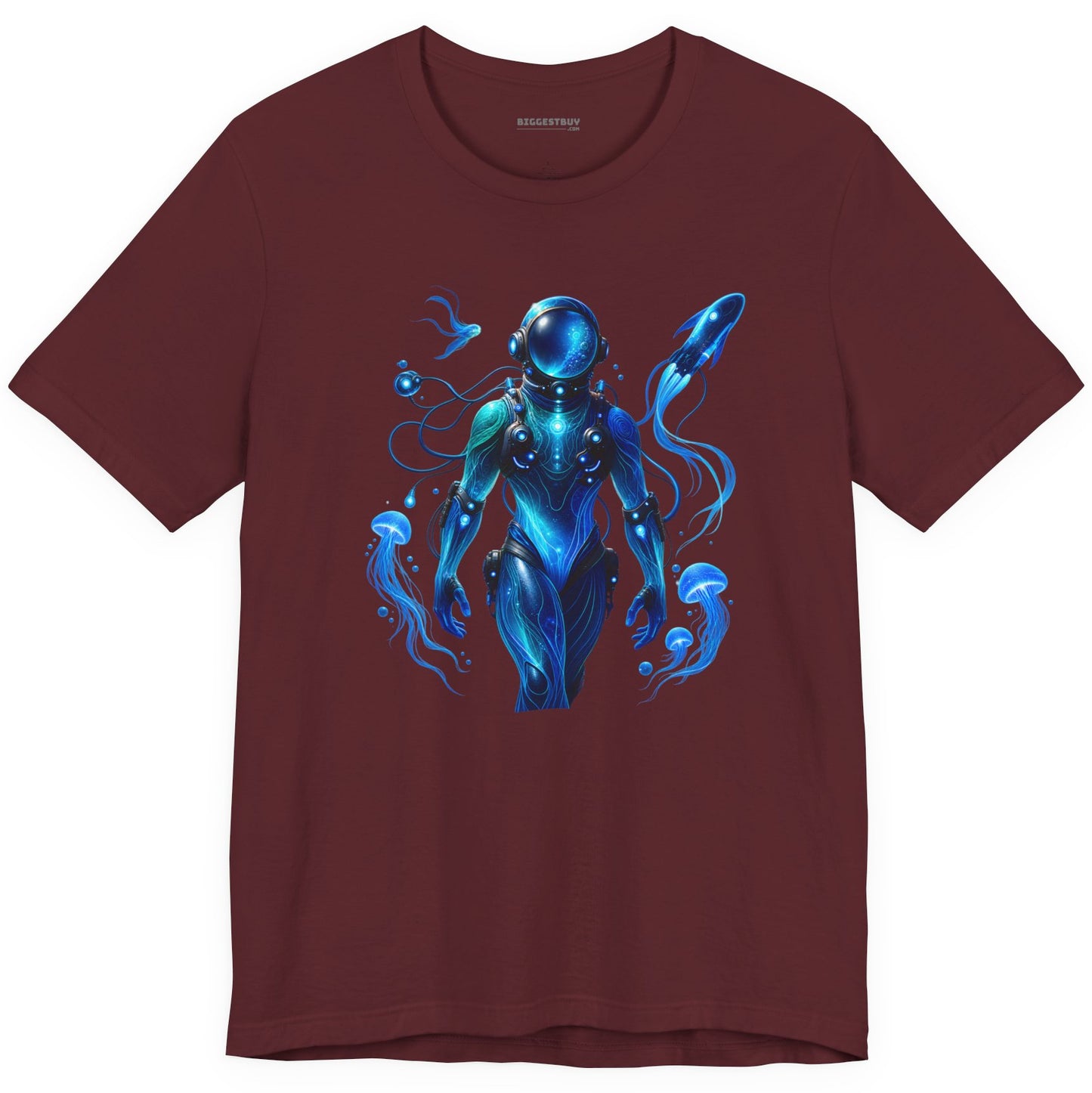 Galactic Guardian - Classic Jersey Tee in Maroon, front view