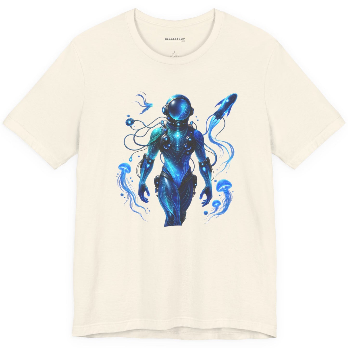 Galactic Guardian - Classic Jersey Tee in Natural, front view
