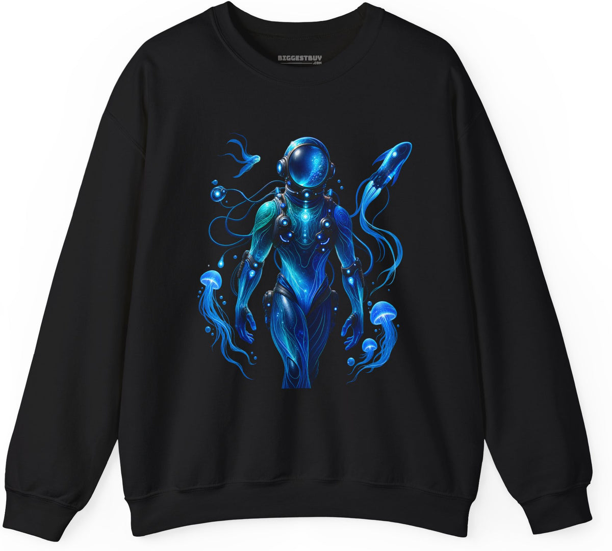 Galactic Guardian - Crewneck Sweatshirt in Black, front view