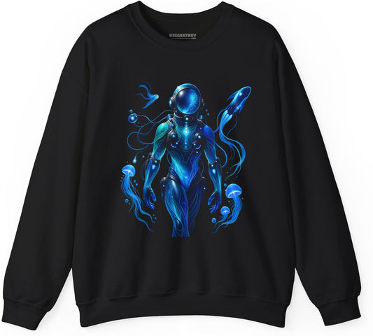 Galactic Guardian - Crewneck Sweatshirt in Black, front view