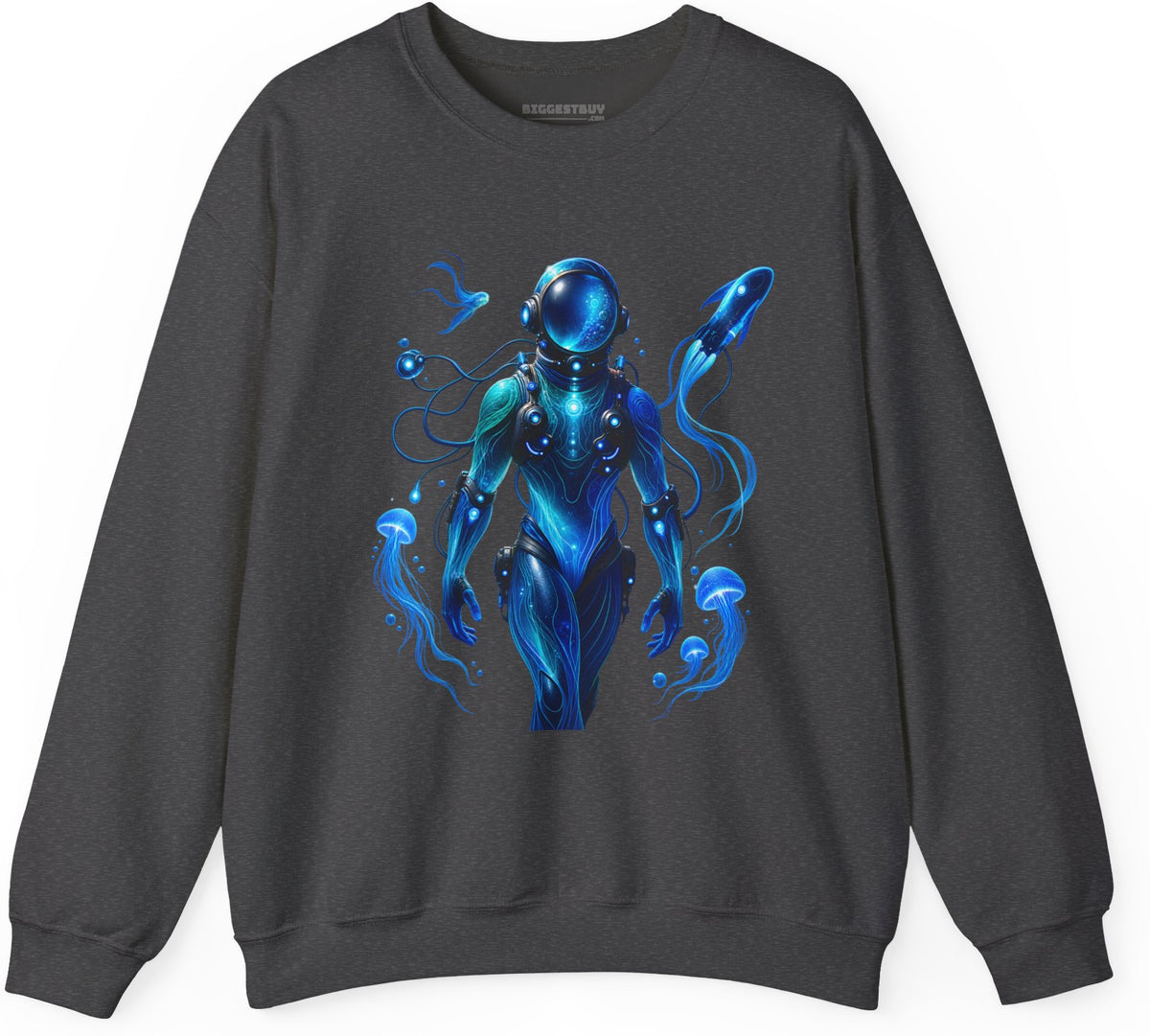 Galactic Guardian - Crewneck Sweatshirt in Dark Heather, front view