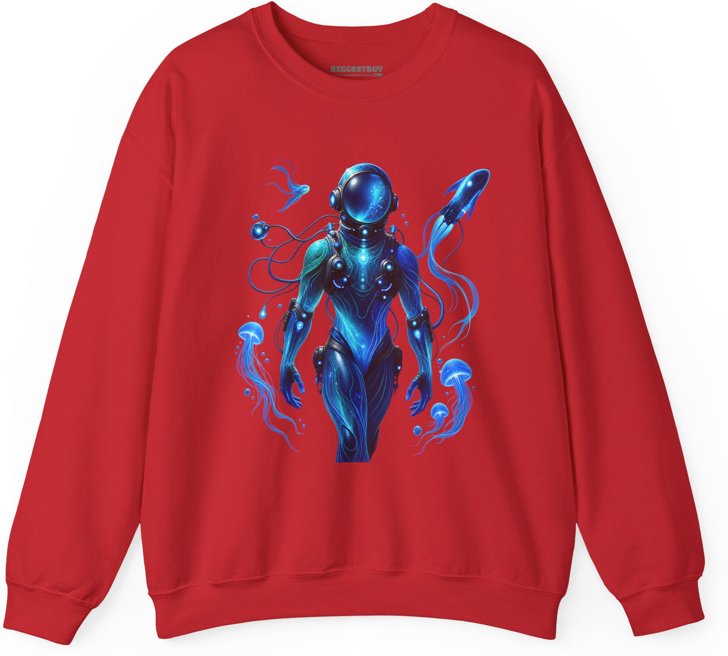 Galactic Guardian - Crewneck Sweatshirt in Red, front view