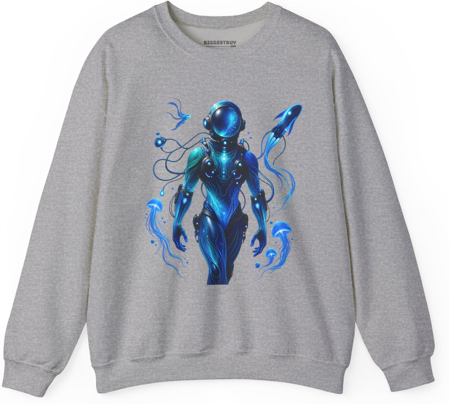 Galactic Guardian - Crewneck Sweatshirt in Sport Grey, front view