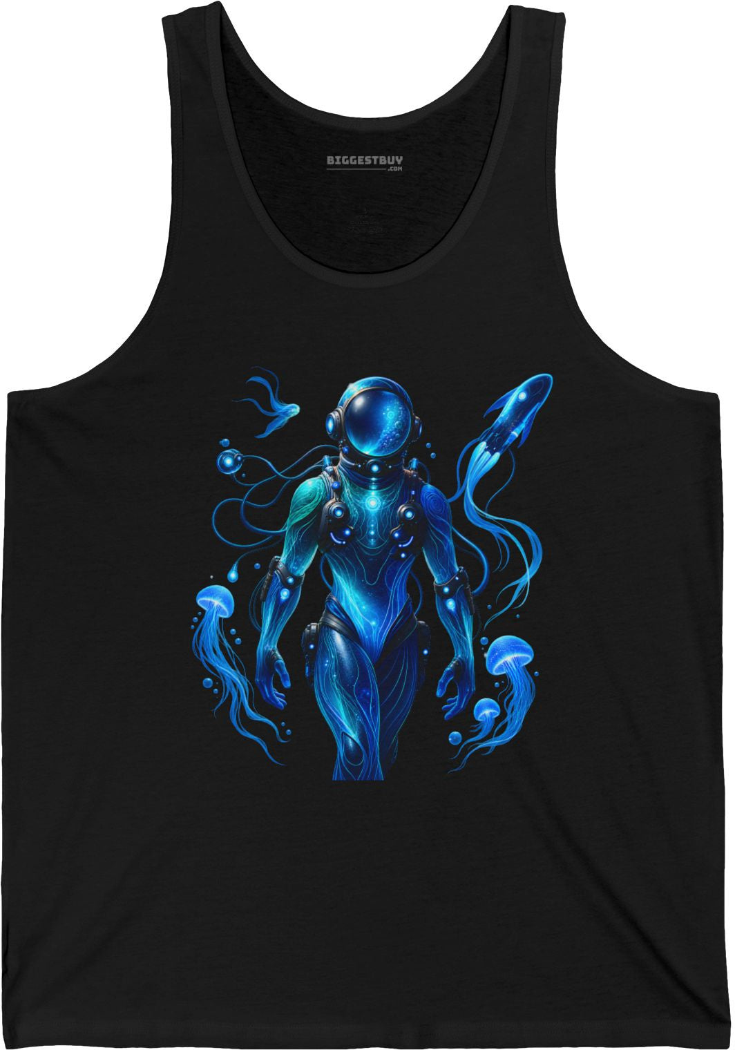 Galactic Guardian - Jersey Tank Top in Black, front view