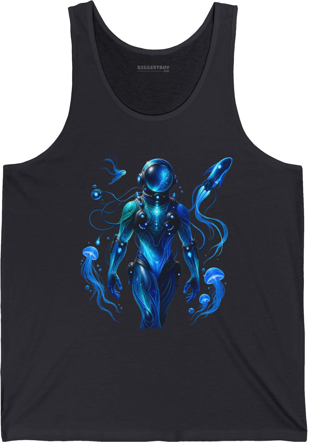 Galactic Guardian - Jersey Tank Top in Dark Grey, front view