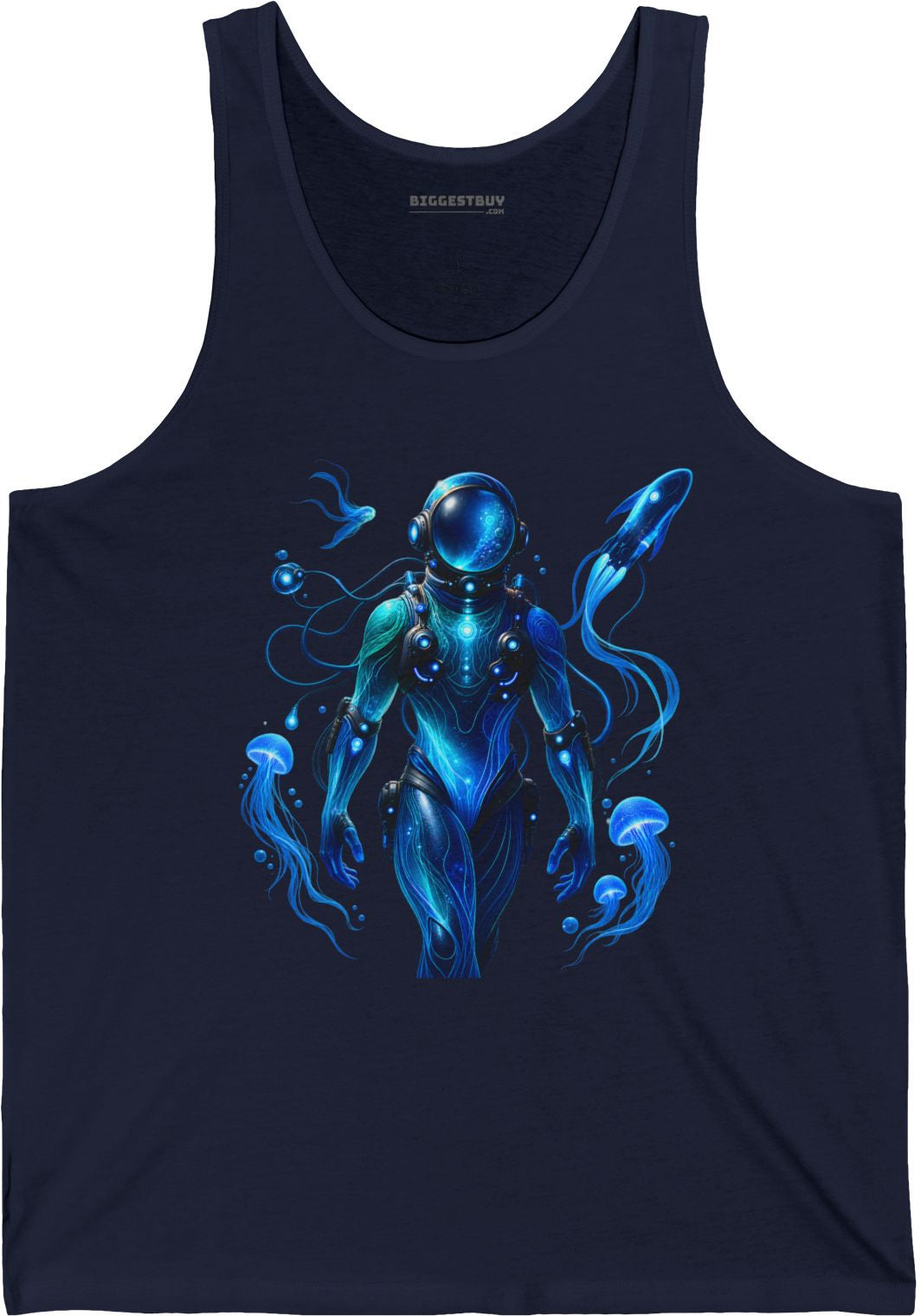 Galactic Guardian - Jersey Tank Top in Navy, front view