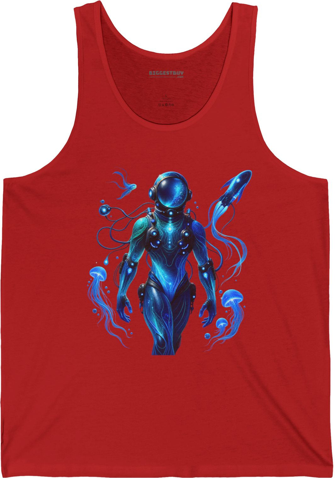 Galactic Guardian - Jersey Tank Top in Red, front view