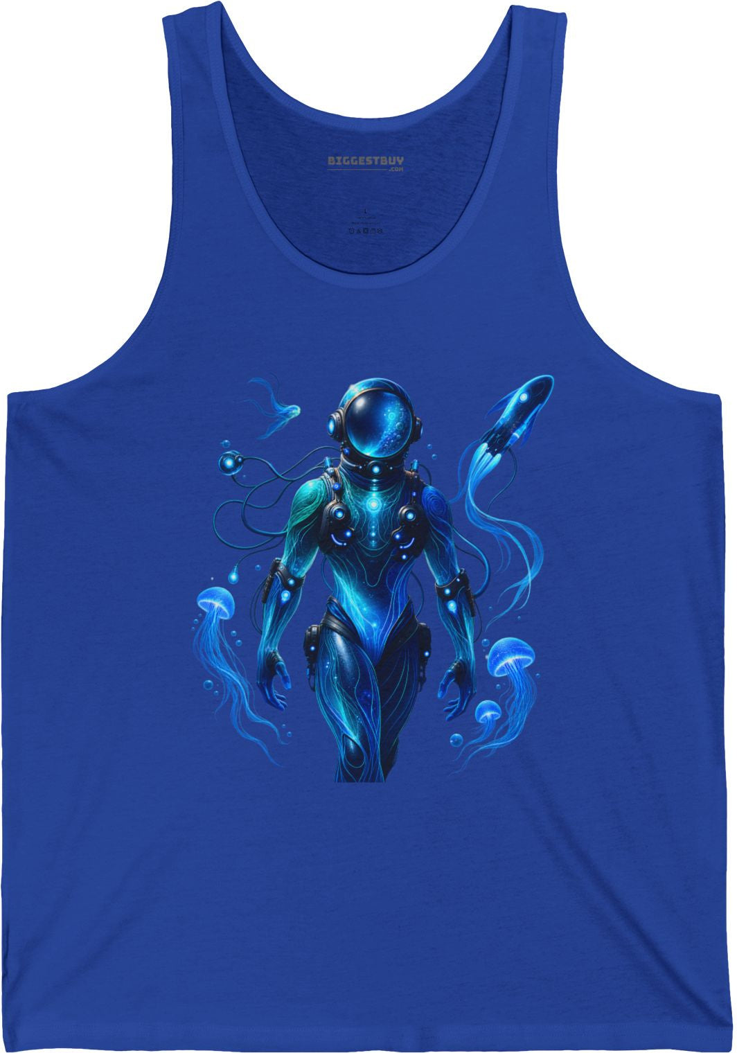 Galactic Guardian - Jersey Tank Top in True Royal, front view