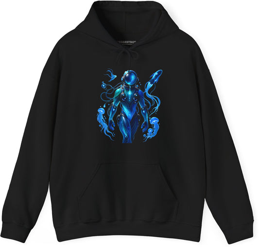 Galactic Guardian - Pullover Hoodie in Black, front view