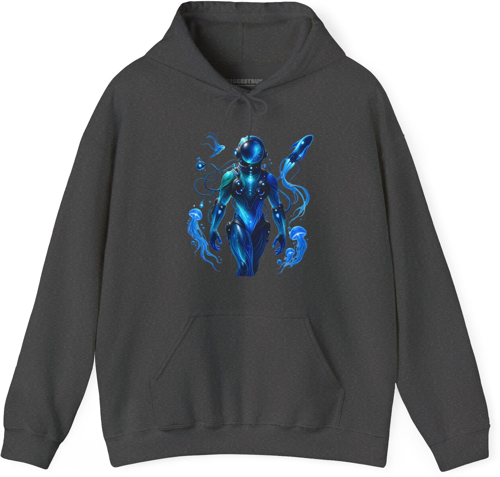 Galactic Guardian - Pullover Hoodie in Dark Heather, front view
