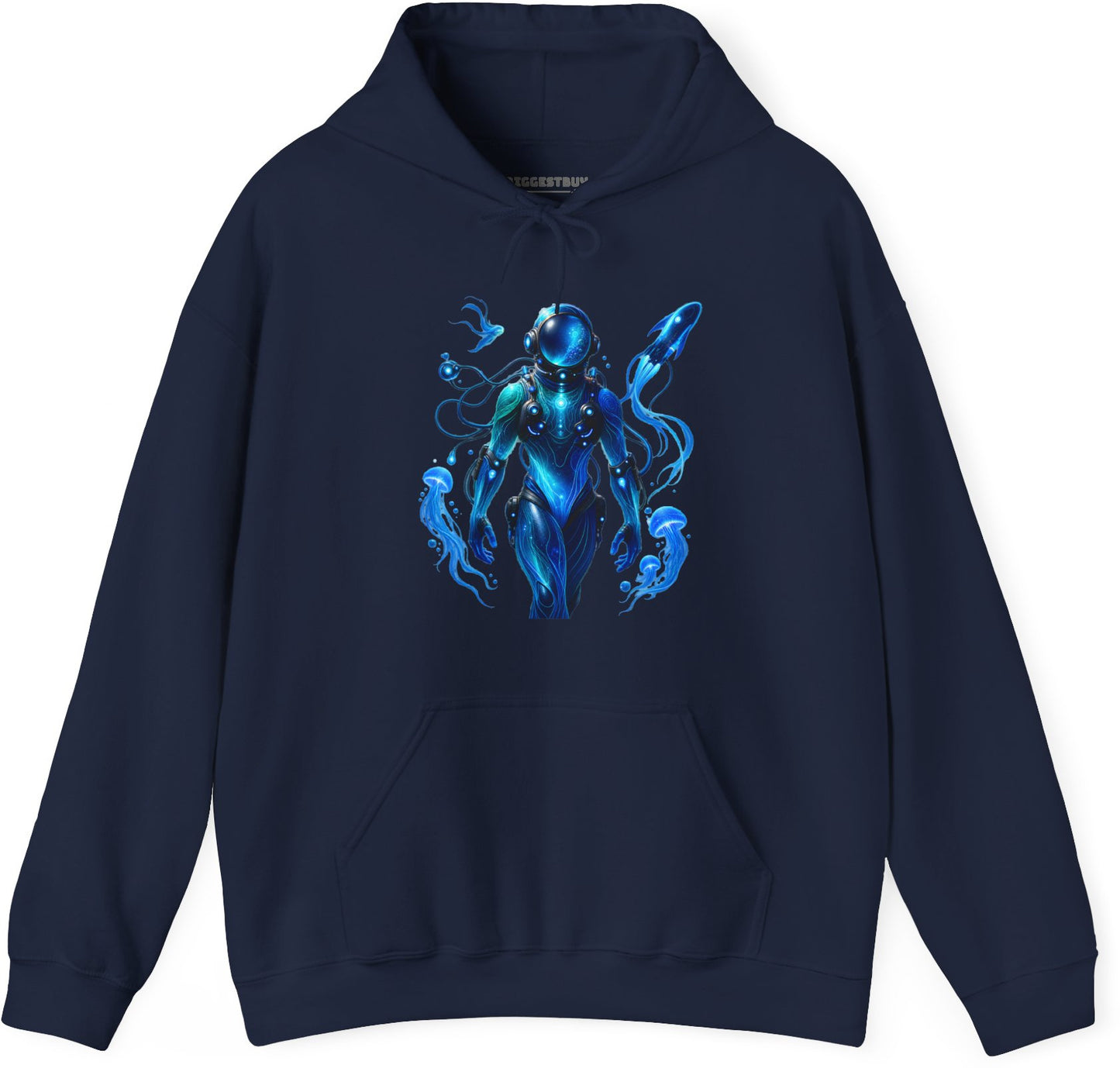 Galactic Guardian - Pullover Hoodie in Navy, front view