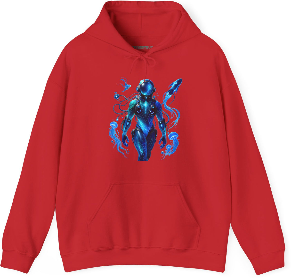 Galactic Guardian - Pullover Hoodie in Red, front view